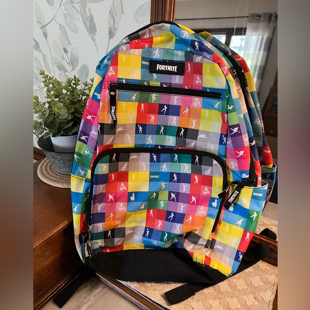 FORTNITE Classic Amplify Backpack Colorful with Pockets & Adjustable Straps